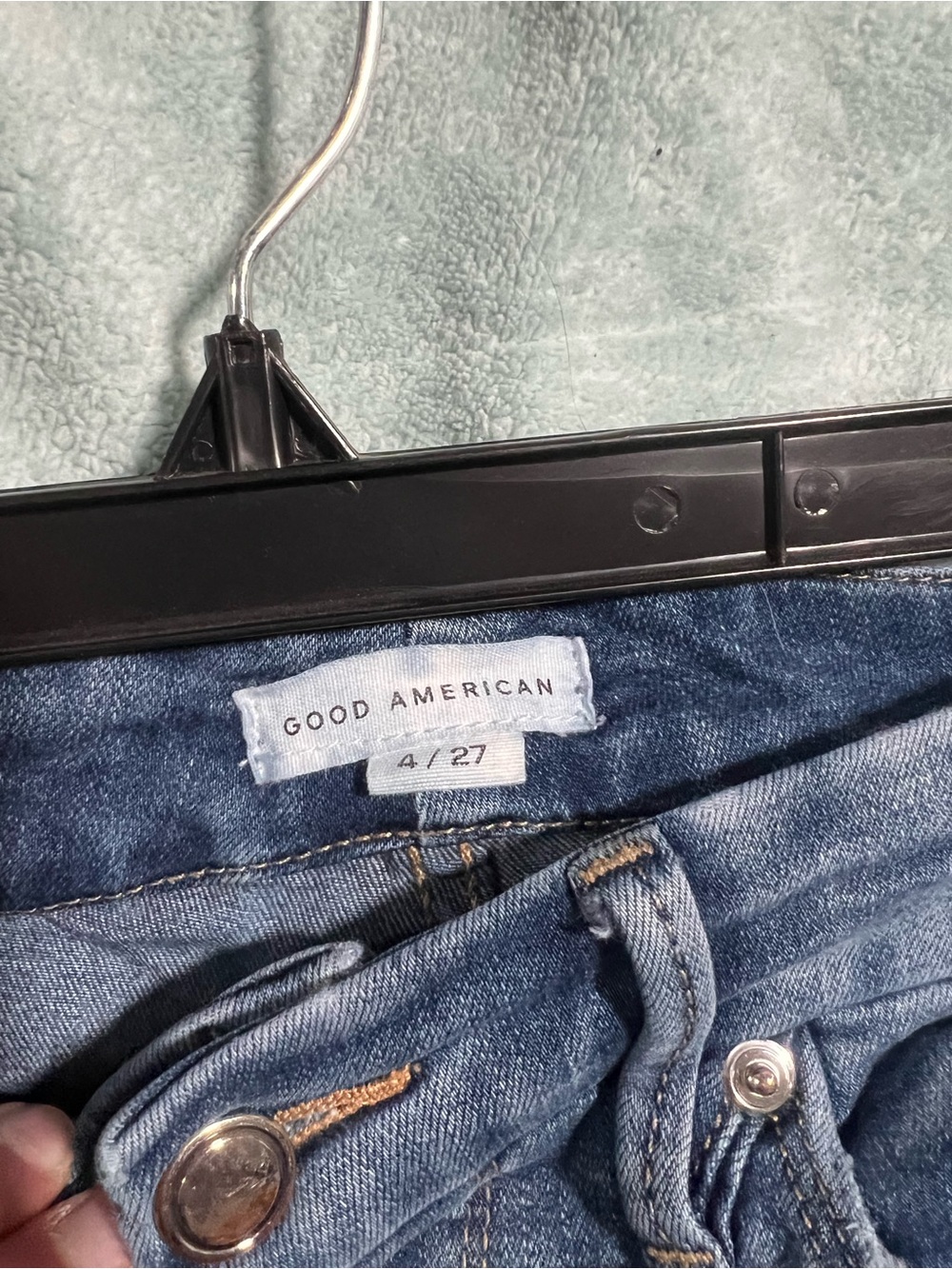 Good American Mid-Blue High-Rise Denim Jeans
